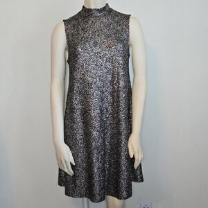 Vintage Y2K The Limited Metallic Silver Shift Dress